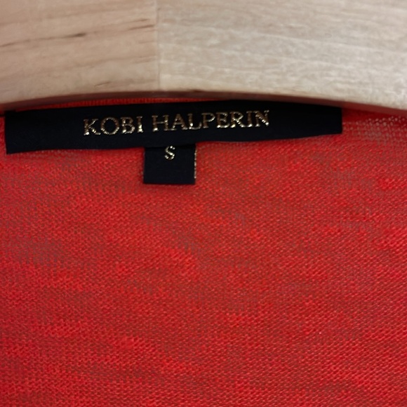 Kobi Halperin Red Orange Fringe Sleeve Top Small - Picture 2 of 6